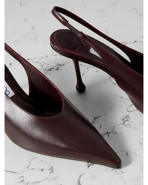 Jimmy Choo Brown Isa 80 Leather Pumps