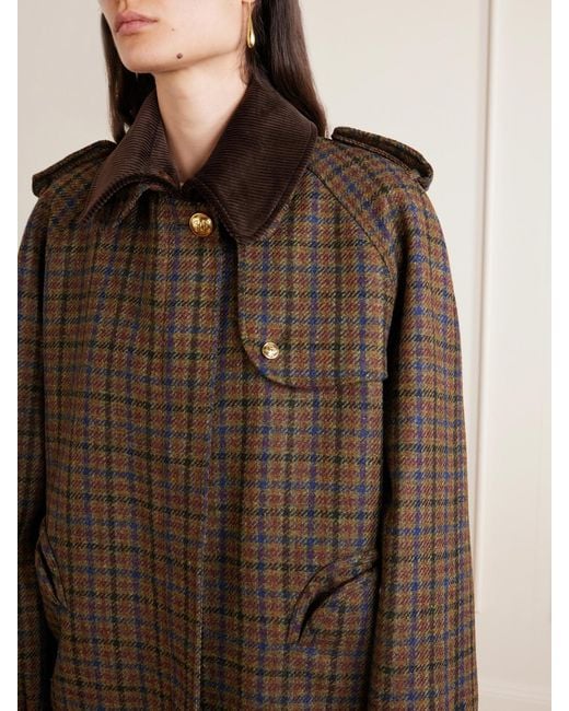 Blazé Milano Brown Chausie Checked Wool Trench Jacket