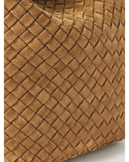 Bottega Veneta Natural Cabat Small Intrecciato Suede Bucket Bag