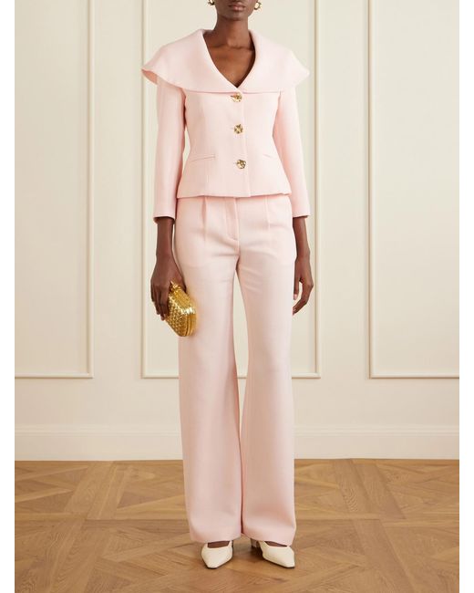 Violante Nessi Pink Manuela Wool-Crepe Jacket