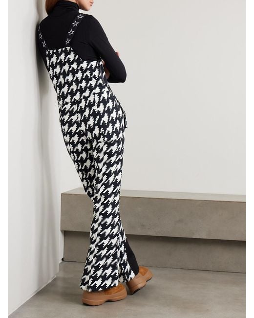 Perfect Moment White Jg Houndstooth Ski Salopettes