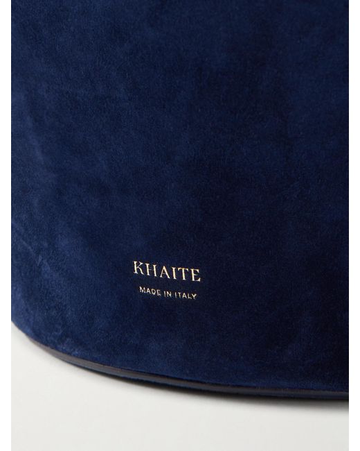 Khaite Blue Lotus Suede Shoulder Bag