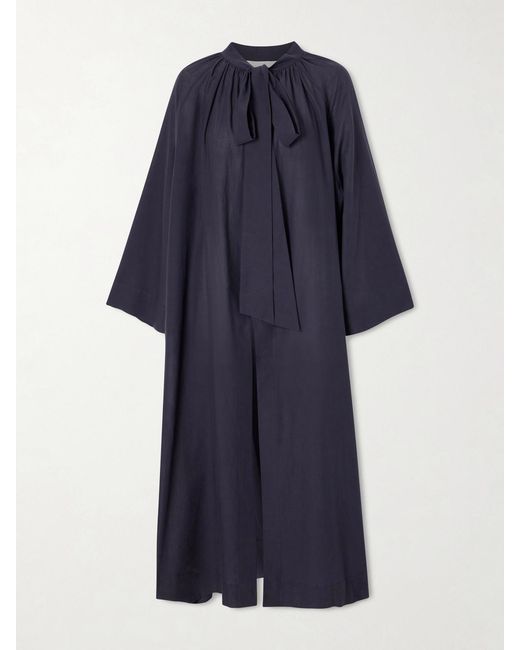 Les Vacances d'Irina Blue Liquid Summer Cotton-Voile Kaftan