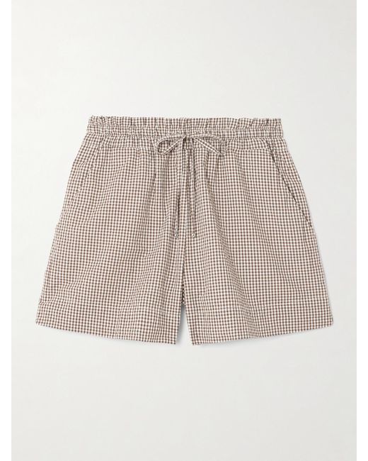 Veronica Beard Natural Tjana Shorts Aus Einer Baumwollmischung Mit Gingham-Karo