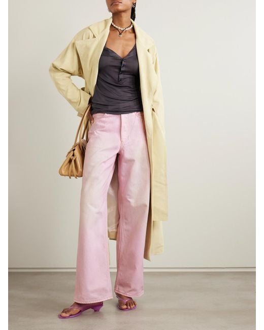 Acne Pink Halbhohe Jeans Mit Weitem Bein