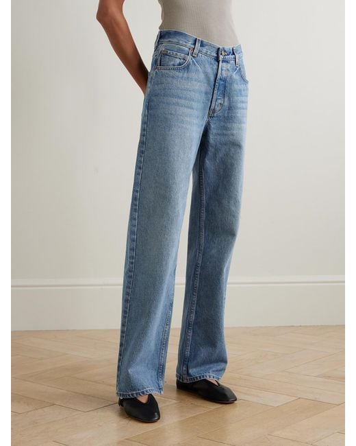 B Sides Blue Bec High-Rise Wide-Leg Jeans