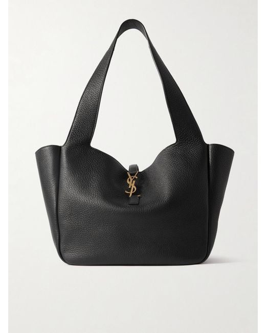 Saint Laurent Black Le 5 À 7 Bea Textured-Leather Tote