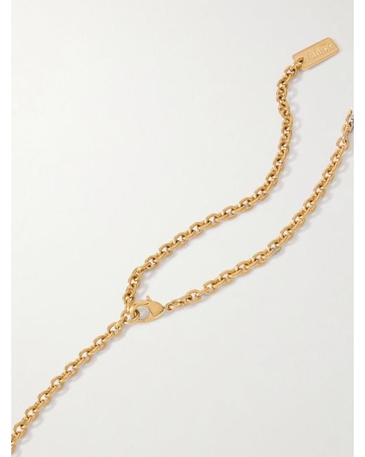 Collier En Métal À Pampille Et À Perle Chloé en coloris White