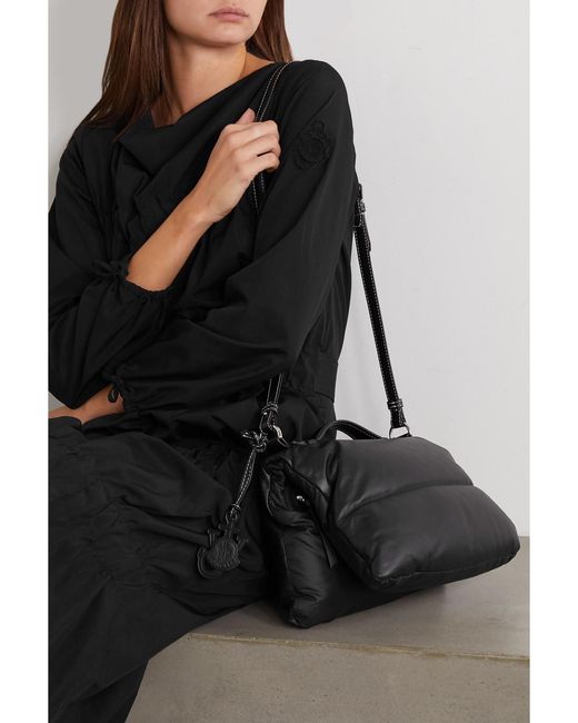 Moncler Genius Black 1 Jw Anderson Quilted Padded Shell And Leather Tote