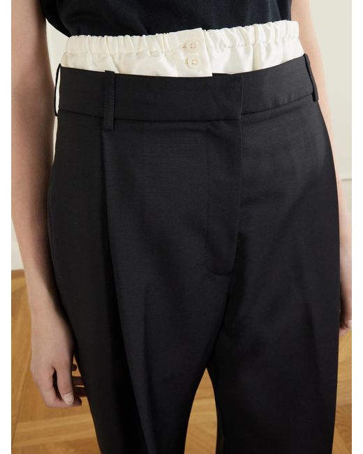 Rohe Blue Wool And Mohair-Blend Wide-Leg Pants