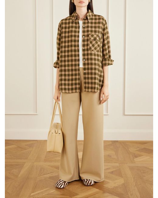 Wales Bonner Natural Ritual Checked Flannel Shirt