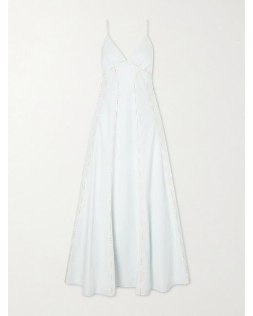 Rosie Assoulin White Cami Cotton Maxi Dress