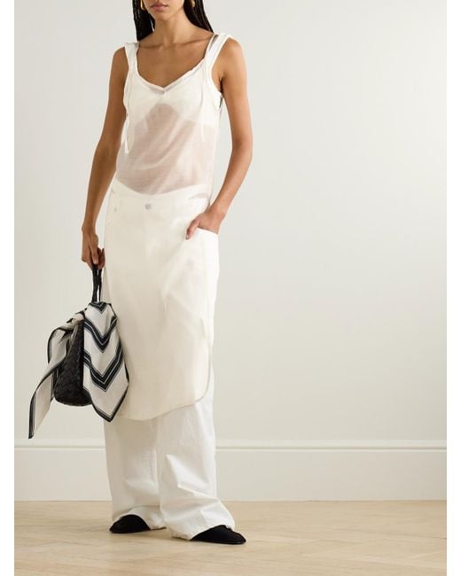 Frankie Shop White Madeline Voile Midi Dress