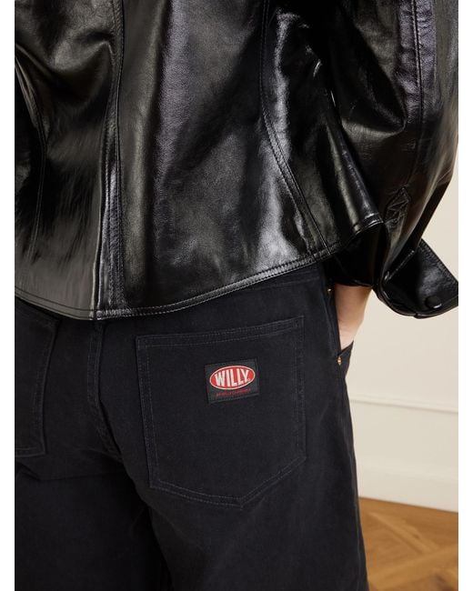 Willy Chavarria Blue Bad Girl High-Rise Barrel-Leg Jeans