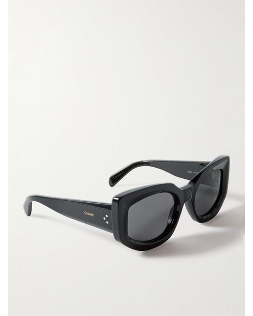 Céline Black Bold Cat-Eye Acetate Sunglasses