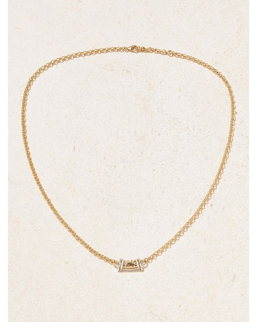 L'Atelier Nawbar Natural Warrior Dawn 18-Karat And Rhodium-Plated, Garnet And Diamond Necklace