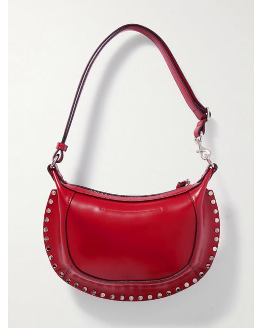 Sac Porté Épaule En Cuir À Clous Oskan Moon Isabel Marant en coloris Red