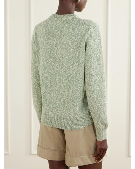 James Purdey & Sons Green Mélange Wool And Cotton-Blend Sweater