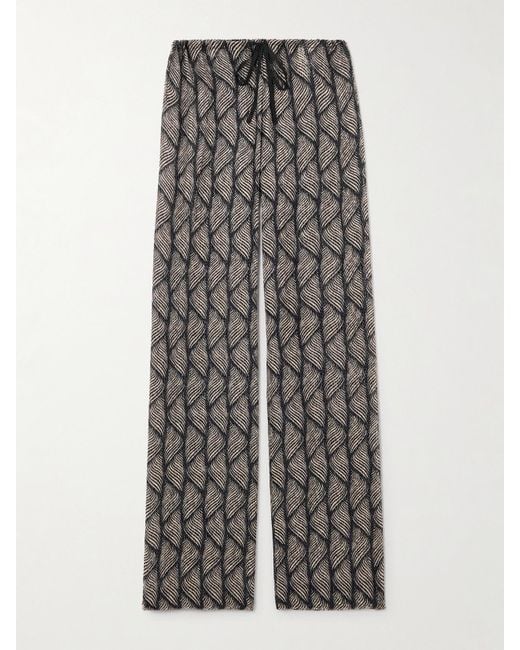 Dries Van Noten Brown Hose Mit Geradem Bein Aus Devoré-Samt