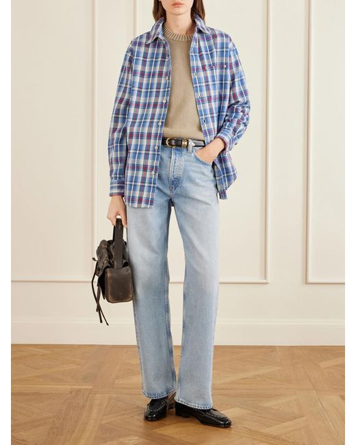 Aimé Leon Dore Blue Checked Plaid Cotton Workshirt