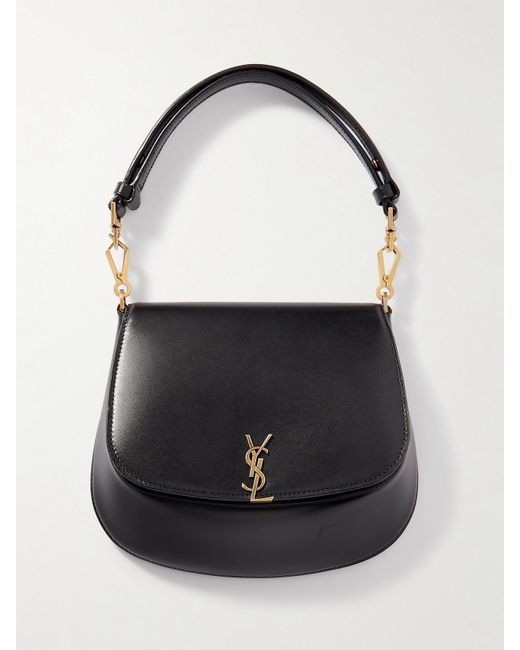 Saint Laurent Black Voltaire Top Handle Mini Schultertasche Aus Leder