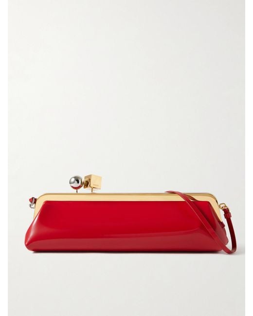 Jacquemus Red Le Salon Leather Clutch