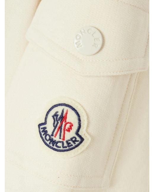Moncler Natural Pleated Cotton-piqué Mini Shirt Dress