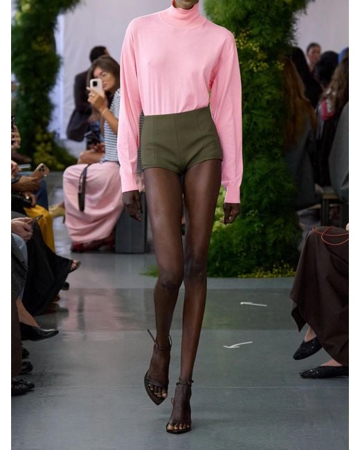 Tibi Pink Cotton Turtleneck Sweater