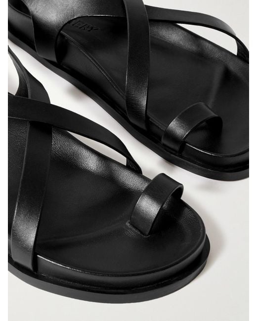 A.Emery Black Jalen Slim Leather Sandals