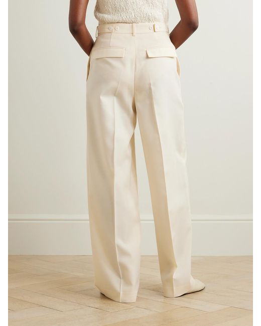 Rohe White Wool-Twill Wide-Leg Pants