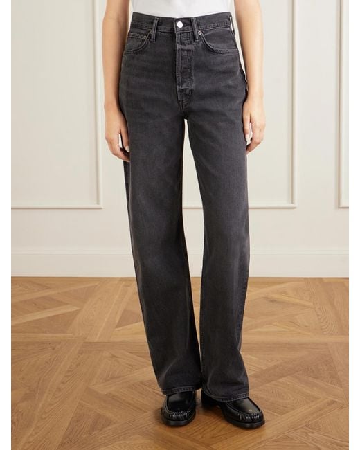 Agolde Blue Vintage Loose High-Rise Straight-Leg Jeans