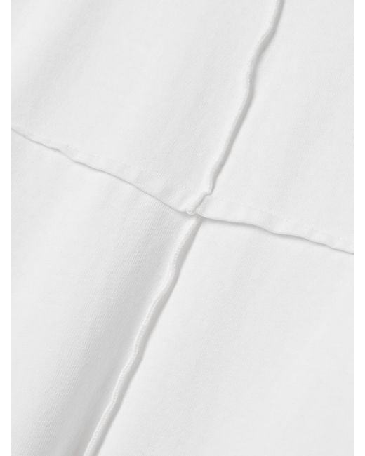 Khaite White Kit Paneled Cotton-Jersey T-Shirt