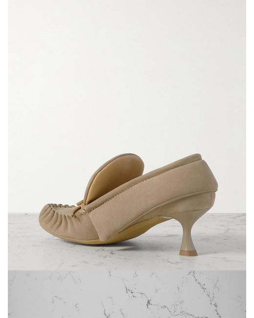 J.W. Anderson Natural Leather-Trimmed Suede Pumps