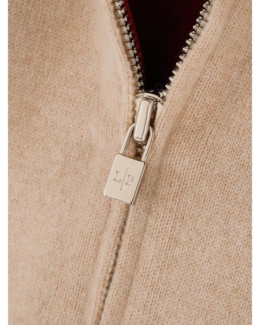 Loro Piana Natural Webbing-Trimmed Cashmere Hoodie