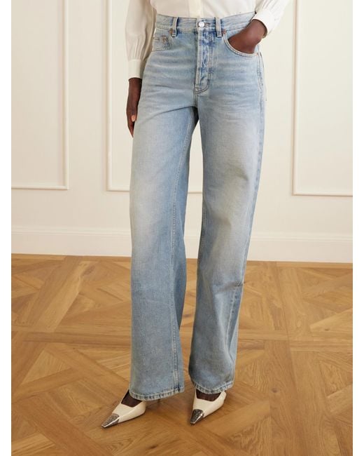 Saint Laurent Blue Neo 90S High-Rise Straight-Leg Jeans