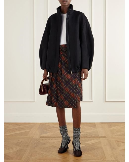 Dries Van Noten Multicolor Checked Pleated Cotton Midi Skirt