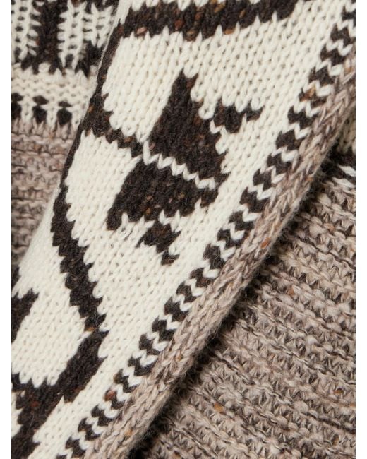 Polo Ralph Lauren Gray Cardigan Aus Jacquard-Strick Aus Einer Wollmischung Mit Bindegürtel