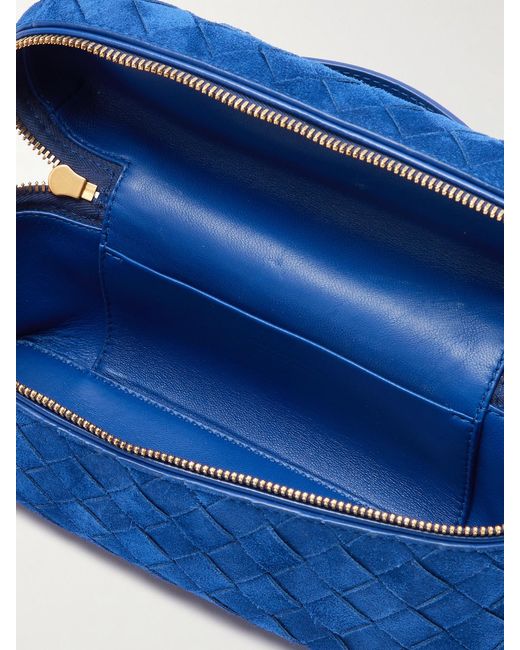 Bottega Veneta Blue Bang Bang Intrecciato Suede Tote
