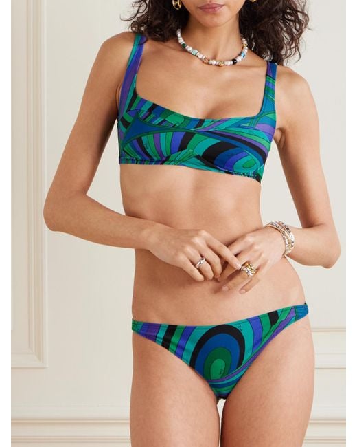 Emilio Pucci Blue Iride Baby Bedrucktes Bikini-Höschen