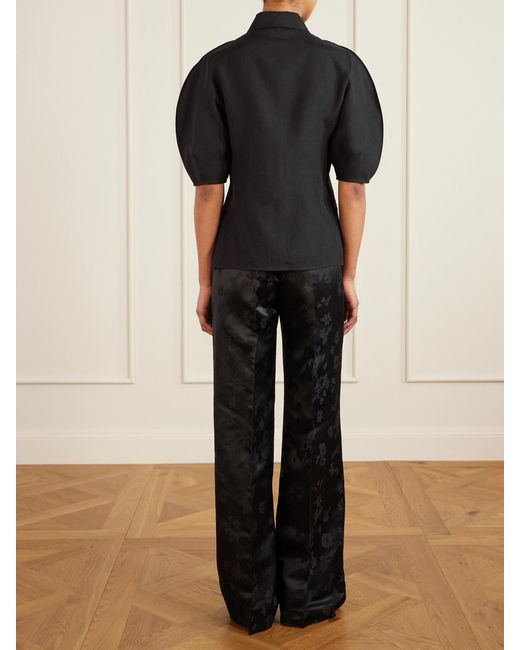 Gabriela Hearst Black Sansi Linen Shirt