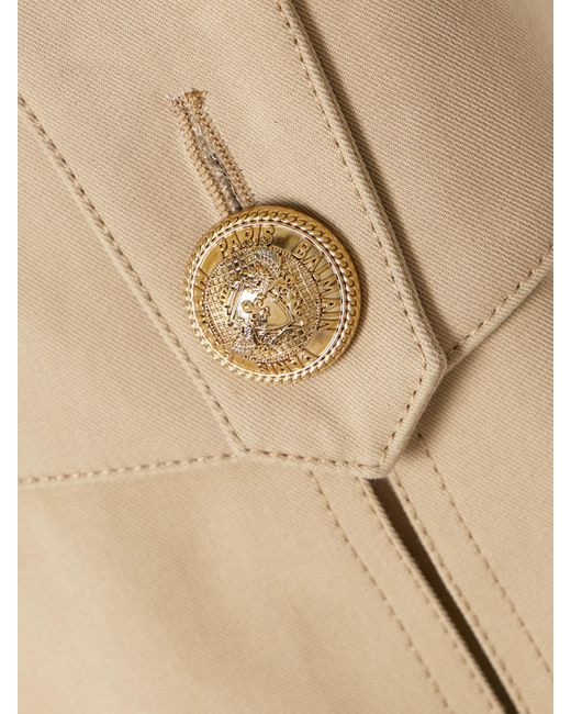 Balmain Natural Rock Aus Baumwollgabardine Mit Wickeleffekt Und Zierknöpfen