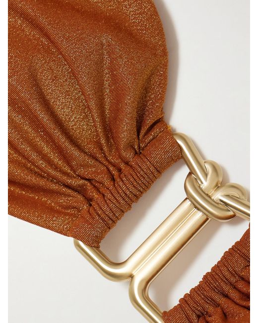 Zimmermann Brown Daylight Metallic Bandeau Bikini