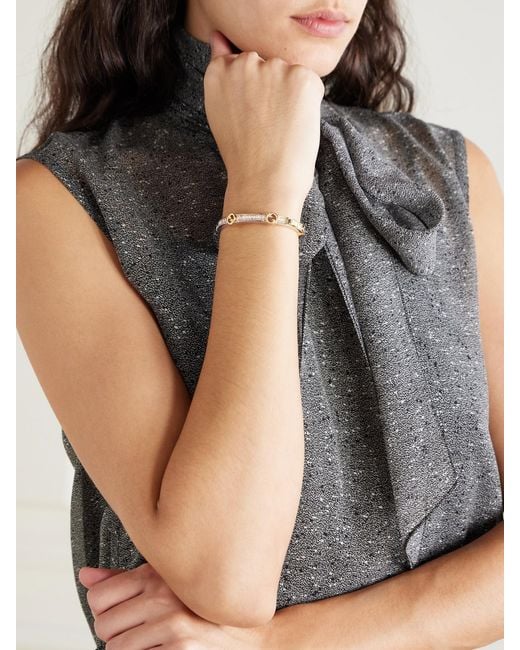 Gucci Natural Blondie Goldfarbenes Armband Mit Cubic Zirkonia