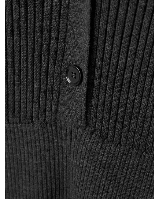 Proenza Schouler Black Maeve Ribbed Merino Wool And Silk-Blend Midi Dress
