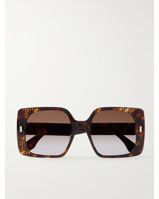 Fendi Multicolor Oversized Square-Frame Acetate Sunglasses