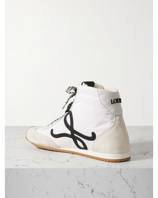 Loewe White Ballet Runner 2.0 Sneakers Aus Shell Und Veloursleder Mit Lederbesätzen