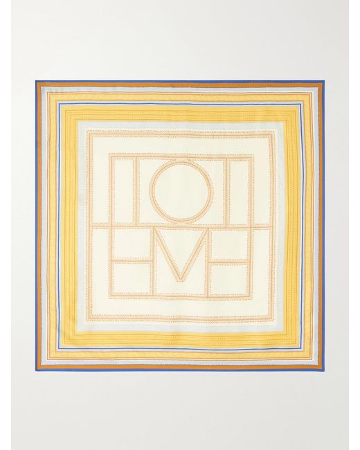 Totême Metallic Printed Silk-Twill Scarf