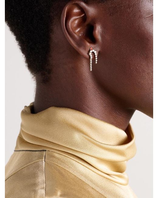 Yvonne Léon Natural Mini Python 9-Karat, Diamond And Enamel Single Earring