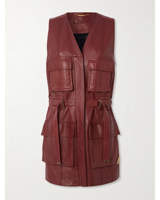 Chloé Purple Buckled Leather Vest
