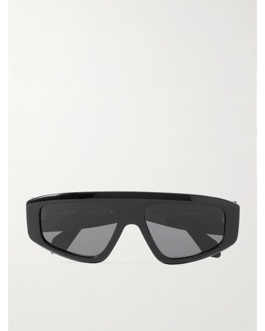 Alaïa Black Mask Sonnenbrille Mit D-Rahmen Aus Azetat